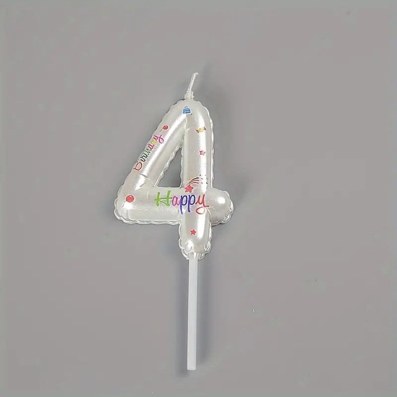 Birthday Cake Decoration Glitter Balloon Number Candles 0-9 - perfect for party celebrations and events