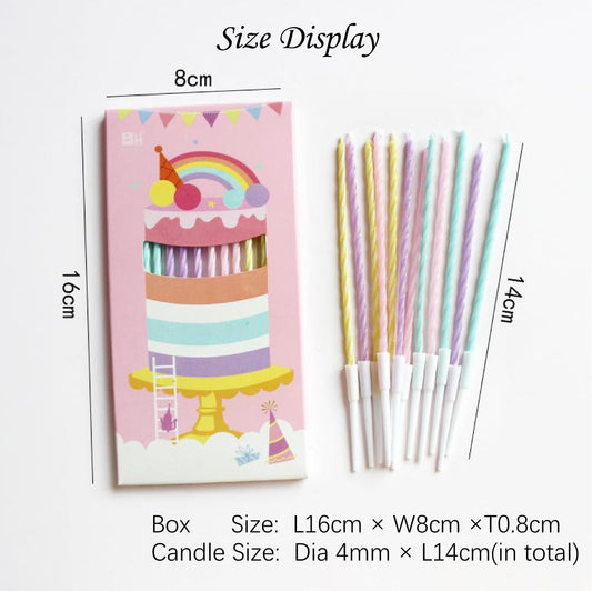 Pack Of 12, Birthday Candles, Slim Colourful Threads, Kids Creative Baking Party Candles, Birthday Cake Accessories