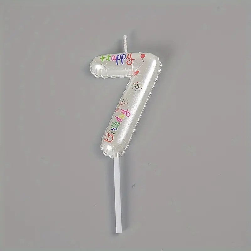 Birthday Cake Decoration Glitter Balloon Number Candles 0-9 - perfect for party celebrations and events