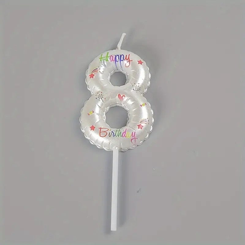 Birthday Cake Decoration Glitter Balloon Number Candles 0-9 - perfect for party celebrations and events