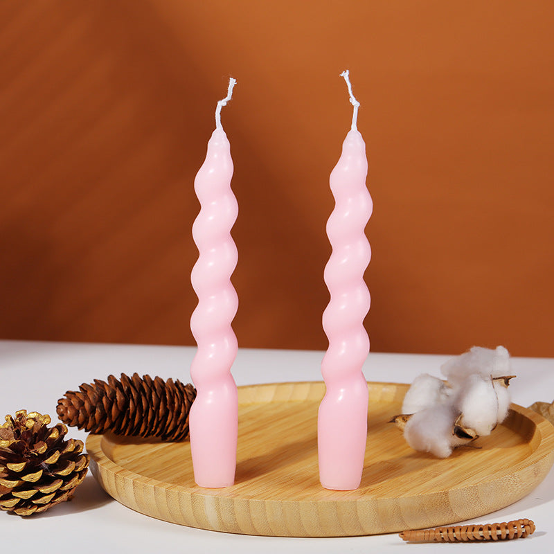 Taper Candles, Spiral Candles, Set of 2, Burn Time 6 Hours, Elegant Decorations for Special Occasions