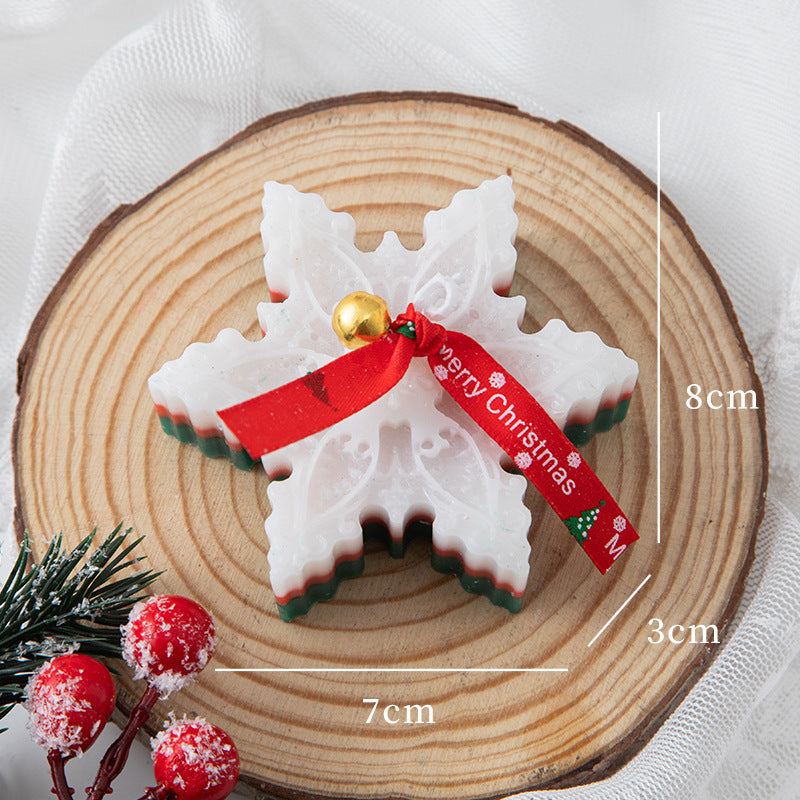 Christmas Candles Snowflake Candles Gradient Candles Christmas Gifts with Scented Aroma Candles Creative Holiday Gifts