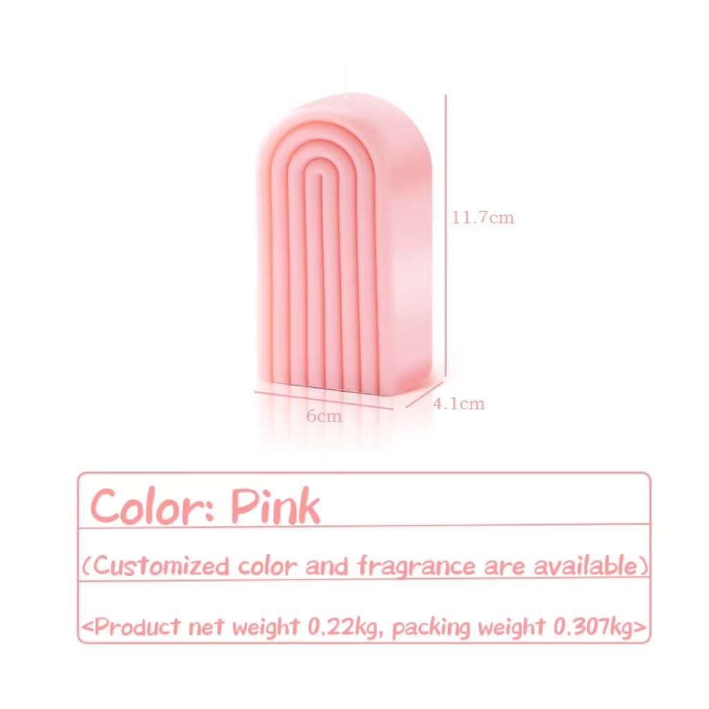 Modern Simple Geometric Scandinavian Style High Arch Rainbow Home Decorative Ornament Aroma Candle